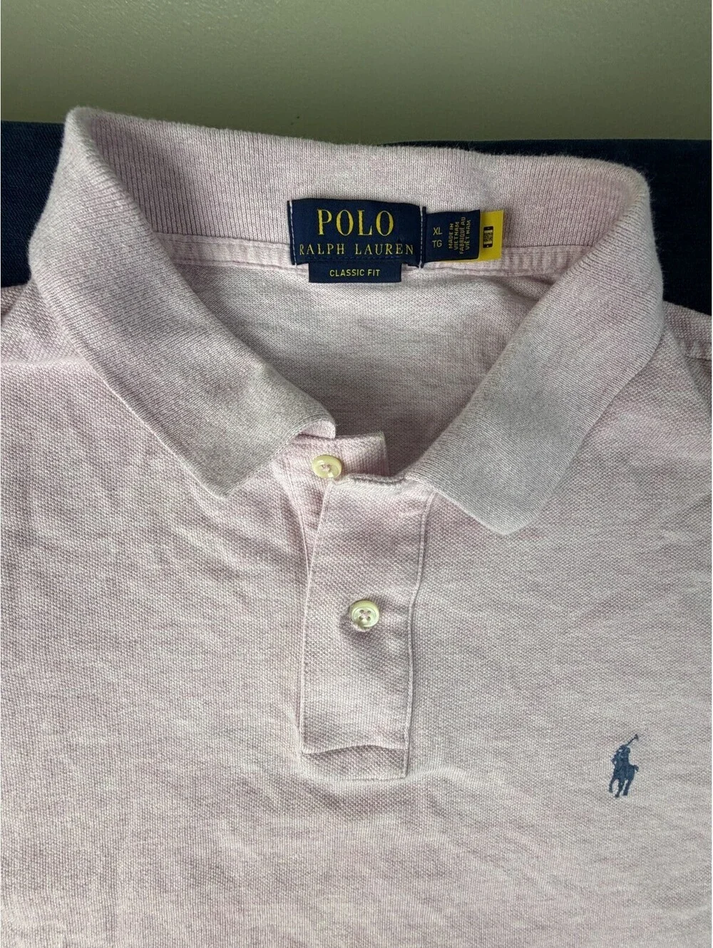 Polo Ralph Lauren Classic Fit Polo Shirt Mens XL Pink Blue Pony Logo